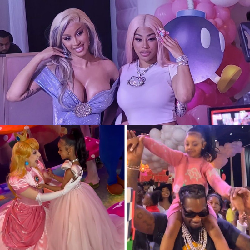 Cardi B And Offset Reunite To Throw An Epic Super Mario Themed Party To